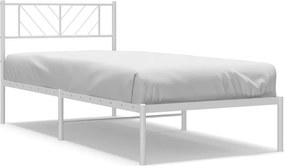 vidaXL fehér fém ágykeret matrac nélkül fejtámlával 180 x 200 cm