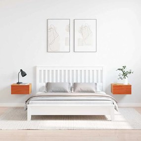 Éjjeli asztal 2 pcs Viaszbarna 37 x 35 x 18.5 cm Tömör fenyőfa