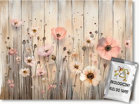 Fotótapéta Flizelina Deszkák Fa Virágok Kert Tavasz Nyár 400x280 ragasztó