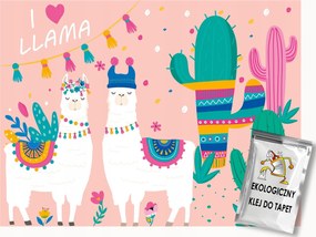Fotótapéta Flizelina Gyerekeknek I Love Llama Kaktuszok Láma 300x210 ragasztó