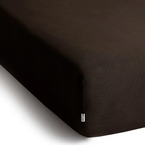 Sötétbarna gumis jersey lepedő 220x200 cm Amber – Restilo