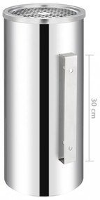 rozsdamentes acél fali szemeteskuka hamutartóval 26 liter