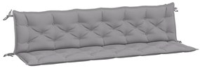 2 db szürke oxford szövet kerti padpárna 200 x 50 x 7 cm
