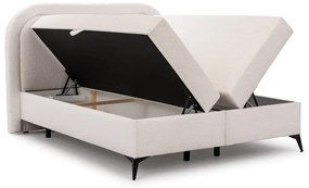 Fehér ágyneműtartós boxspring ágy 180x200 cm Ornes – Ropez