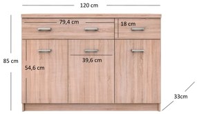 Komód Tianna (szonoma tölgy). 1053305