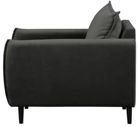 Sötétszürke bársony fotel Juli – Ropez