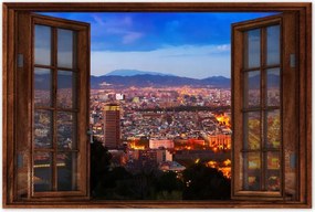 Poszterek 90x60 Éjszakai felvétel Barcelonából