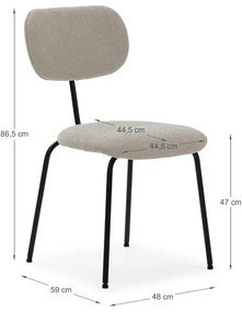 Bézs étkezőszék szett 4 db-os Dash – Marckeric