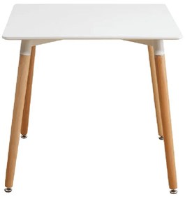 Étkezőasztal, fehér/bükk, 70x70 cm, DIDIER  2 NEW