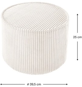 Krémszínű kordbársony gyerek puff – Wigiwama