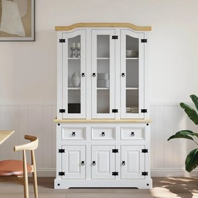 Corona fehér tömör mexikói fenyő magasszekrény 112x43x196 cm