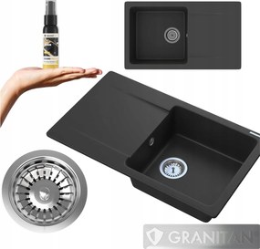Egymedencés gránit mosogató Trendy szifon szett