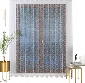 Szalagra hímzett napellenző függöny – virágmintás 400X255