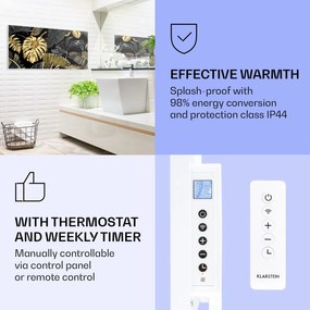 Klarstein Wonderwall Air Art Smart, infravörös hősugárzó, 120 x 60 cm, 700 W, fekete levél