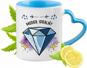 Kék bögre szív alakú füllel Modera számára Ideális Ajándék