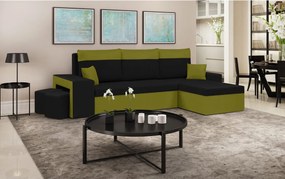 NEVADA Kinyitható sarokkanapé Fekete/sötétkék