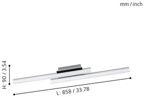 Eglo 96409 - LED Mennyezeti lámpa LAPELA 2xLED/10W/230V