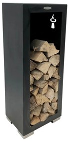 Fekete acél fatároló, szélesség 50 cm - Remundi