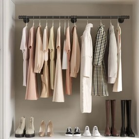 Falra szerelhető vállfatartó LINEA, fekete