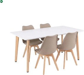 Silla 150 4+1 étkező garnitúra fehér-bézs