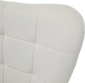 Fotel lábtartóval, fehér Velvet szövet/fekete, HABEN