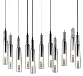 Fekete-ezüstszínű LED függőlámpa üveg búrával Lucent – Trio Select