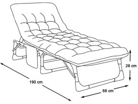 Összecsukható kempingágy állítható fejtámlával, 2 színű matraccal