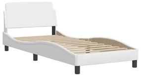 fehér műbőr ágykeret matrac nélkül Hvar 90x190 cm