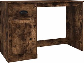 vidaXL füstös tölgy színű szerelt fa íróasztal fiókkal 115x50x75 cm