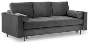 Santo sötétszürke kinyitható bársonykanapé - Milo Casa