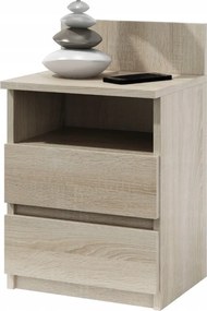 Éjjeliszekrény 2 Fiókos 40X59 CM Hálószoba Sonoma Tölgy Modern MS1