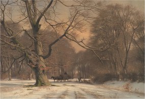 Dekoratív fotótapéta falra Könnyű összeszerelés Téli tájkép 152x104 Ragasztó