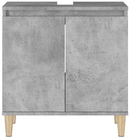 betonszürke szerelt fa mosdószekrény 58x33x60 cm