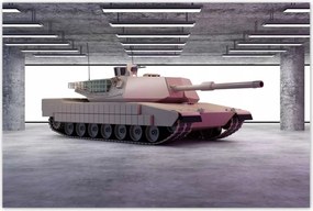 Poszterek 120x80 Nehéz tank a parkolóban