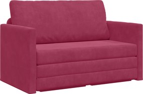 vidaXL Kanapéágy 110cm Bordó Bársony