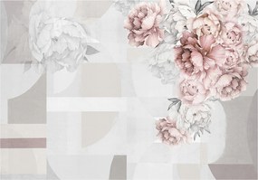 Vinil Tapéta Flizelin Virágok Bazsarózsa Art Deco Rózsaszín Boho 416x254