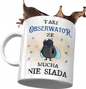 Megfigyelő bögre, hogy a légy ne üljön le fényképes nyomattal