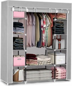 Nagy textil szekrény Massido szürke Massido