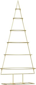 vidaXL Fém karácsonyfa állvánnyal Arany 148 cm Porszórt Acél