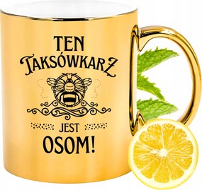 Prémium Arany Fényes Bögre Taxisofőr Ajándék Nyomtatott Fotó