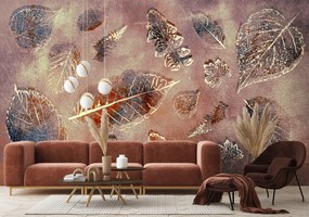 Gario Fotótapéta Levelek retro stílusban Anyag: Vlies, Méret: 300 x 210 cm