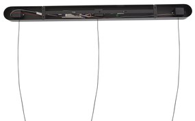 Fekete függőlámpa mokkaszínnel, LED-del, 3 lépésben dimmelhető, 3 izzós, Easylift - Witch