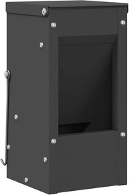 vidaXL Nyúl Etető Fekete 12,5 x 12,5 x 25 cm Hidegen Hengerelt Acél