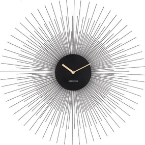 Peony Large fekete falióra, ø 60 cm - Karlsson