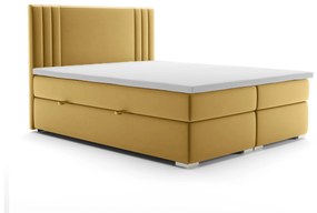 Franciaágy Boxspring 160 cm Morcano (sárga) (tárolóhellyel). 1044278
