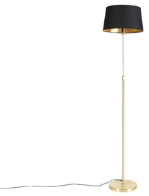 Állólámpa arany / sárgaréz, fekete árnyalattal állítható 35 cm - Parte
