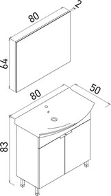 Purus mosdószekrény, 80 cm – TR785PNC1723