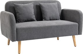 HOMCOM 2 SzemĂ©lyes KanapĂ©, KĂ©t DekoratĂv PĂĄrnĂĄval, PĂĄrnĂĄzott Loveseat, BĂĄrsonyos SzövetbĆl KĂ©szĂŒlt KanapĂ©, KĂ©zĂĄgy, IdeĂĄlis Nappalihoz, HĂĄlĂłszobĂĄhoz, 1