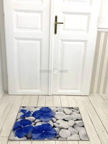 Belépő szőnyeg gumis aljjal Kék Lotus 50x80cm