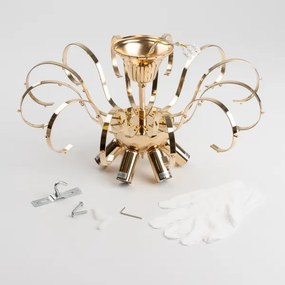 Brilagi - Felületre szerelhető csillár CRYSTAL 6xE14/60W/230V arany